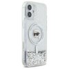 Karl Lagerfeld KLHMP16SLGKISGH iPhone 16 6.1 hardcase transparent Liquid Glitter Karl Head Magsafe